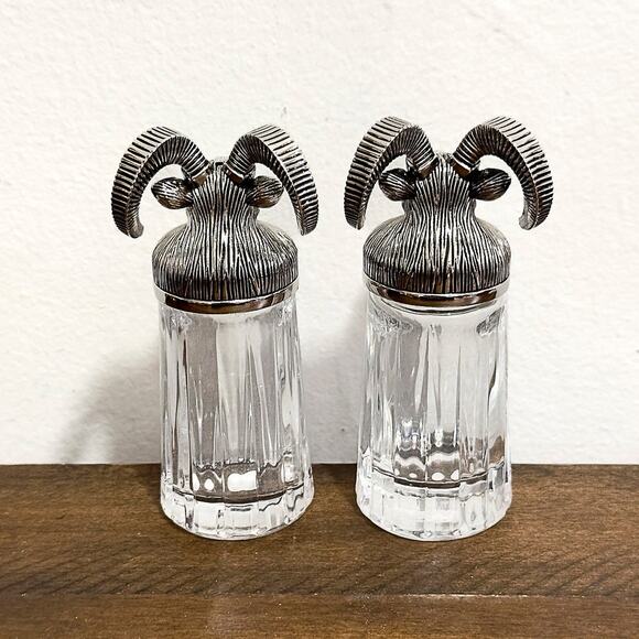 NWT: Godinger - Set of Ram Salt & Pepper Shakers - Picture 3 of 5